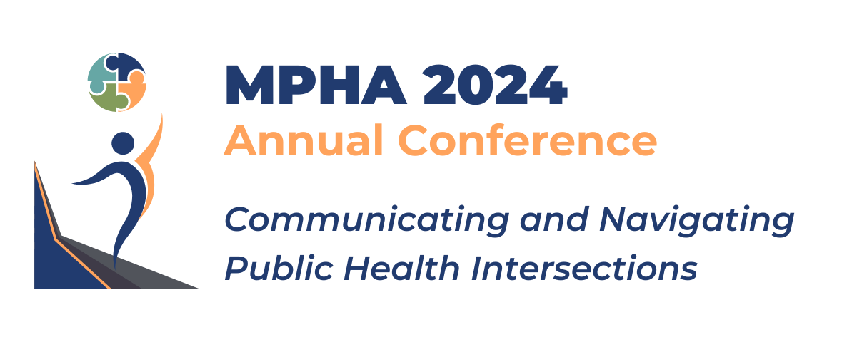 Conference logo: MPHA 2024 Annual Conference. Communicating and navigating public health intersections.